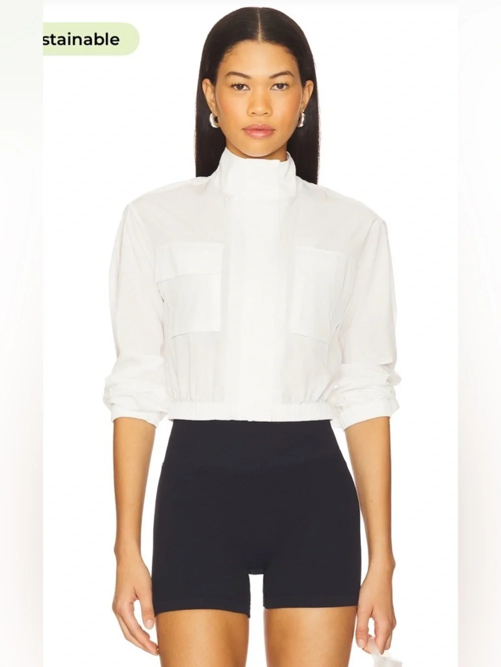 Aspen Cropped Jacket in Bright White, size XS
